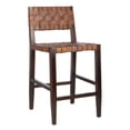 thumbnail image 5 of SAFAVIEH Paxton Woven Leather Counter Stool with Footrest, Cognac/Espresso, 5 of 8