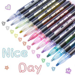 Metallic Self-Outline Pens - Set of 12 Assorted Colors - JumpOff Jo