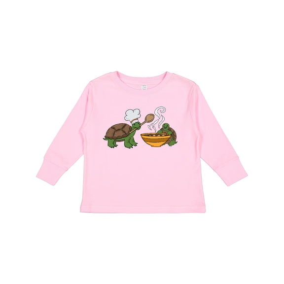 Inktastic Cute Turtle Chefs Making Soup Boys or Girls Long Sleeve Toddler T-Shirt