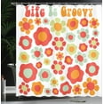 thumbnail image 4 of Ambesonne Retro Shower Curtain, Colored Art Dated Style, 69"Wx84"L, Mint Green Orange Red, 4 of 5