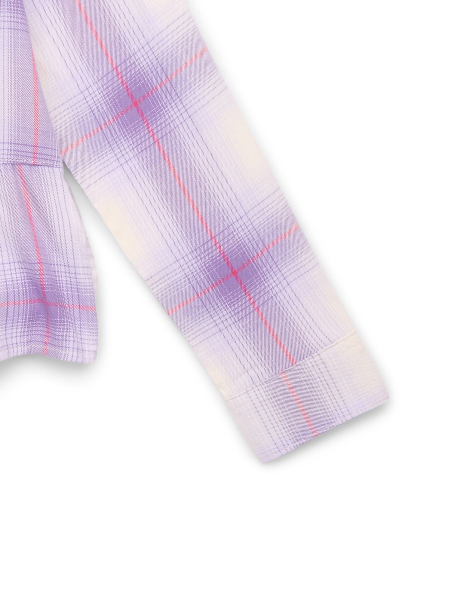 Wonder Nation Girls' Peplum Hem Flannel Shirt with Long Sleeves, Sizes 4-18 & Plus