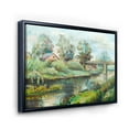 thumbnail image 3 of Designart 'Rustic Landscape With Bridge On The River' Lake House Framed Canvas Wall Art Print, 3 of 5