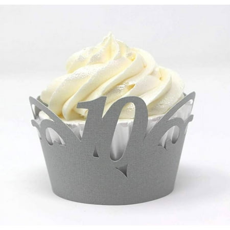 All About Details 10 Cupcake Wrappers,12pcs (Gray)