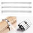 thumbnail image 3 of JilgTeok 1 Packs 100pcs 304 Stainless Steel Exhaust Wrap Coated Metal Locking Cable Zip Ties Tight Metal Cable Ties for Fixing, 3 of 5