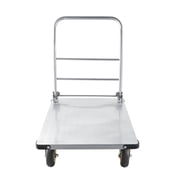 KFFKFF Heavy Duty Platform Truck, 2000 lbs Capacity, Steel Flatbed Cart with Swivel Wheels and Foldable Handle, Hand Push Dolly for Groceries, Garage, Warehouse, 35.4 x 23.6 x 35.4 in