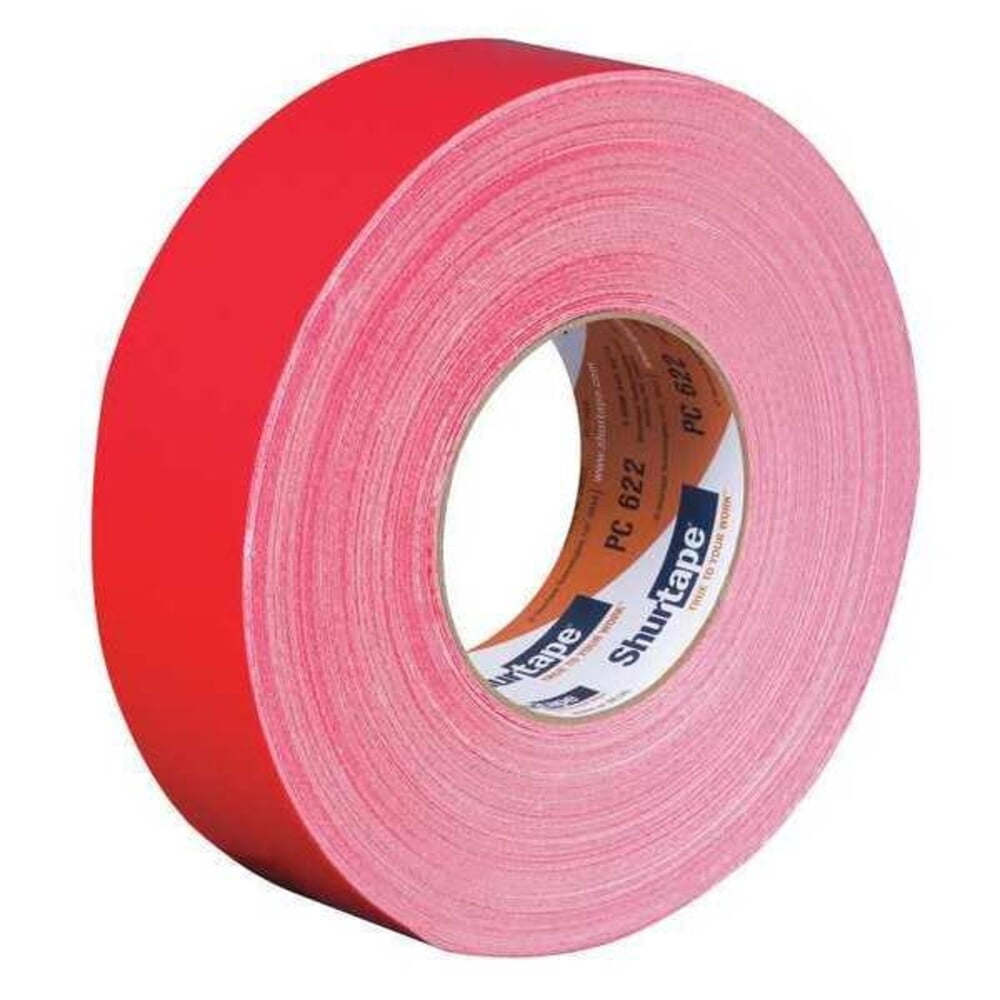 Shurtape Duct Tape, Red, 60-1/8 yd L, 1-7/8 in W 201153