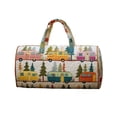 thumbnail image 2 of Boho Retro Camper Canvas Duffel Bag, 3D Embroidered Quilted Weekender, Large Capacity Travel Tote for Unisex Camping, Gym & Road Trips, 2 of 8