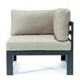 thumbnail image 4 of LeisureMod Chelsea 4-Piece Sectional Loveseat Set Black Aluminum with Cushions, 4 of 5