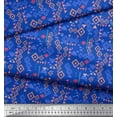 thumbnail image 2 of Soimoi Blue Rayon Fabric Diamond Geometric Print Fabric by the Yard 56 Inch Wide, 2 of 3