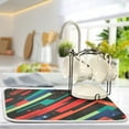 thumbnail image 5 of Yayeee Dish Drying Mat for Kitchen Counter 18"x24" Microfiber Absorbent Pad, Blue Abstract Lines, 5 of 7
