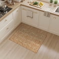 thumbnail image 2 of ODIKA 3'x5' Orange Botanical Petal Border Decorative Symmetrical Traditional Washable Throw Rug None Stain Resistant, Low Profile, Non-Slip for Entryway, Kitchen, Mudroom, 2 of 7