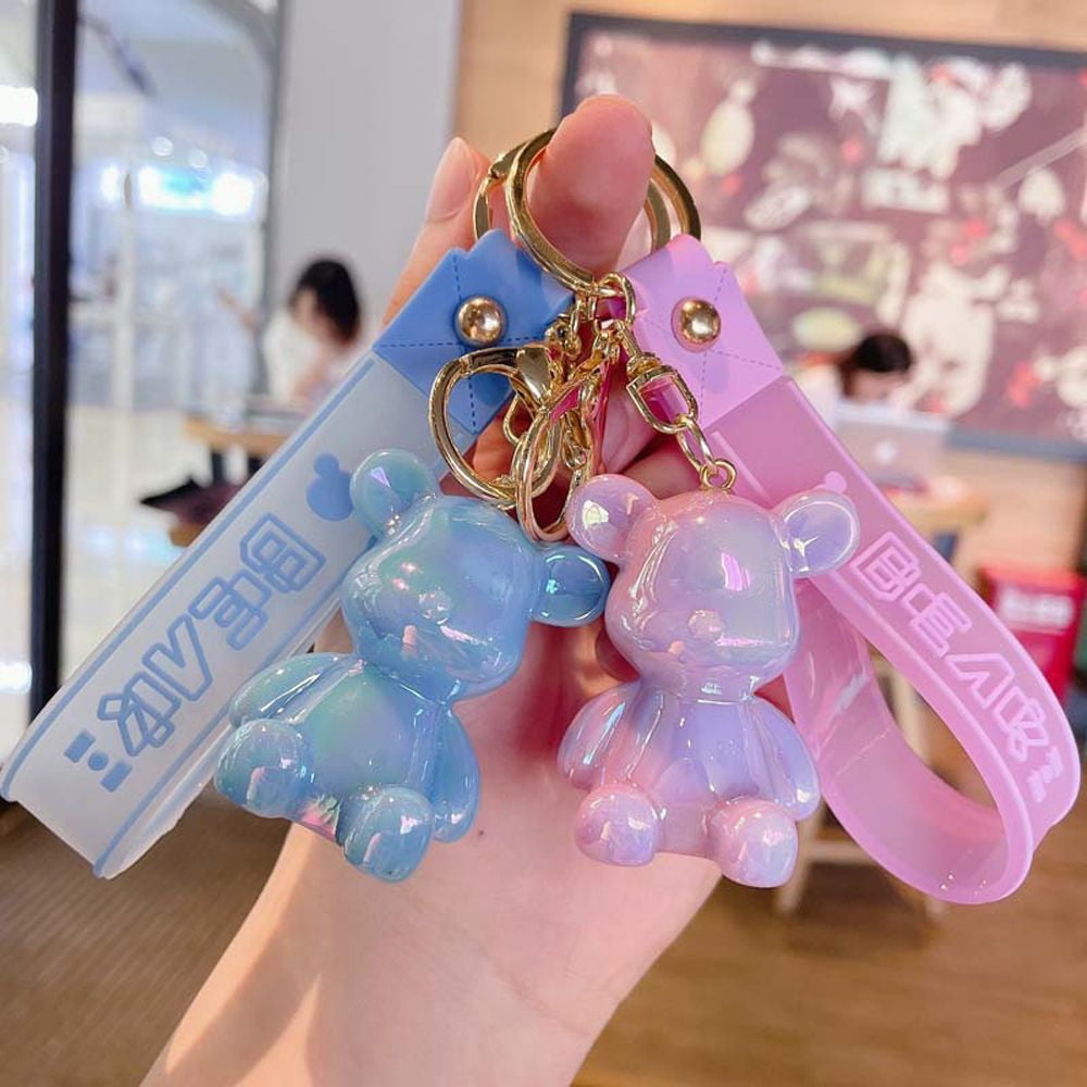CUNXIN Bear Ornaments Cartoon Jewelry Accessories Leather Strap Lanyard French Dog Bag Charms Couple Key Ring Couples Keyring Backpack Pendant Car Keyring