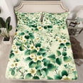 thumbnail image 2 of Manfei Girls Chic Floral Blossoms 4pcs Bed Sheets,Spring Graden King Sheets,Green White Super Cozy Sheet Set,Breathable Home Decor, 2 of 7