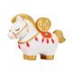 thumbnail image 1 of Estatua de caballo de estilo chino, lingote dorado, bolsa de la suerte, moneda de cobre, caqui, figura de poni de dibujos animados, adorno decorativo de Feng Shui para escritorio, 1 of 8