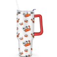 thumbnail image 2 of Tumbler with Handle and Straws 40 oz Stainless Steel Cute Crab Marine Adorable Travel Coffee Mug Birthday Present for Men Dad Son Husband Gifts for Him/Her Coffee Mugs, 2 of 7