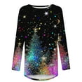 thumbnail image 3 of Christmas Tree Graphic Sweatshirt for Women Long Sleeve Pullover Holiday Tunic Tops Winter Casual Crewneck Sweater, 3 of 4