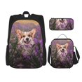 thumbnail image 1 of Balery Dog in Lavender Flowers Mochila Escolar 3 en 1 para Niños - Mochila Resistente con Lonchera Térmica y Estuche - Mochila Escolar para Niños y Niñas, 1 of 7