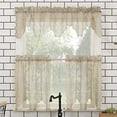 thumbnail image 3 of No. 918 Quinn Floral Lace Sheer Rod Pocket Kitchen Curtains, 58"x24", Oat, 3 of 6