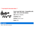 thumbnail image 2 of Front Lower Ball Joint - Compatible with 2006 - 2012, 2014 Kia Sedona 2007 2008 2009 2010 2011, 2 of 2