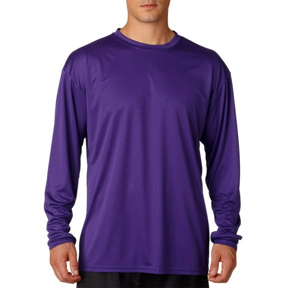 Long Sleeve Cooling Performance Crew Shirt , N3165 , PURPLE , XXX-Large