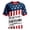 Blue, variant on Crew Neck Short Sleeve T Shirt with USA Anniversary Print Commemorative Casual Top for 250th Anniversary USA Blue L