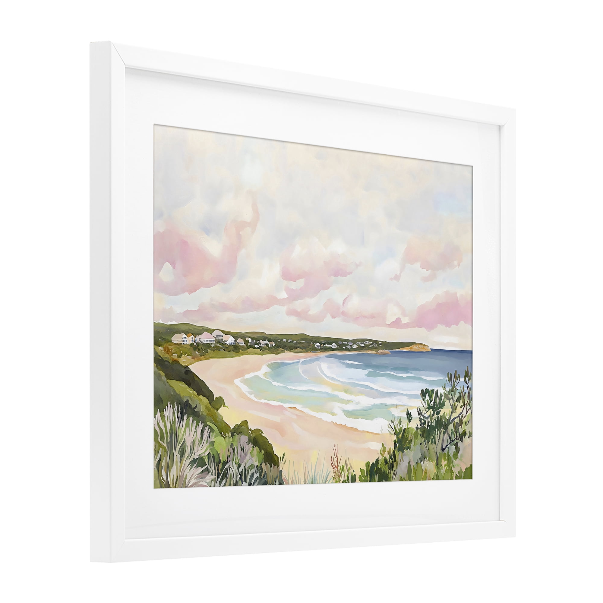 Stupell Industries Serene Sunset Beach Panorama White Framed Print Under Glass, design by The Prints Vibe