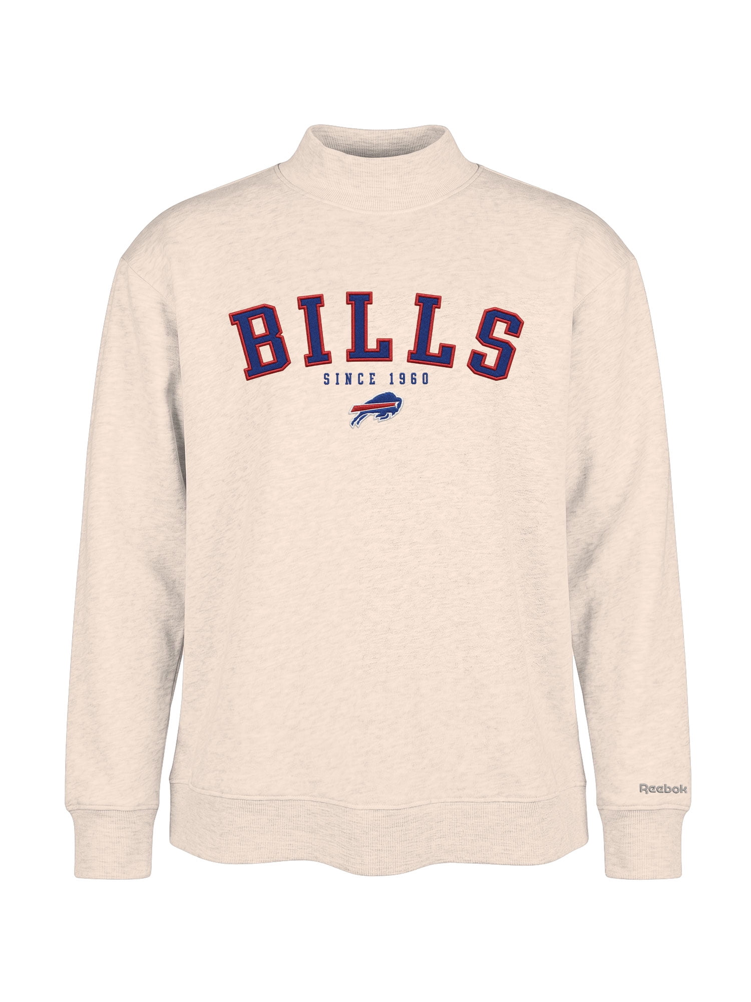 Buffalo Bills Reebok Womens Oat Mock Neck Oversized Tunic Sweatshirt
