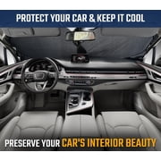 EcoNour Car Windshield Sunshade – Small Full-Size Reflective Sun Shade | Heat & UV Blocking Protection | Foldable Front Window Sun Shield | Keeps Vehicle Interior Cool