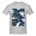 thumbnail image 4 of Bingfone Friendly Smiling Sharks Men'S Loose Fit Short-Sleeve Pocket T-Shirt, 4 of 7