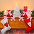 thumbnail image 6 of 24 Pcs Pink Small Velvet Christmas Bows for Christmas Tree, Wreath, Gift Wrapping, Crafts, Wedding, Party, Twist Tie Bows for Treat Bag Bakery Candy Bags, Home Decor, 6 of 6