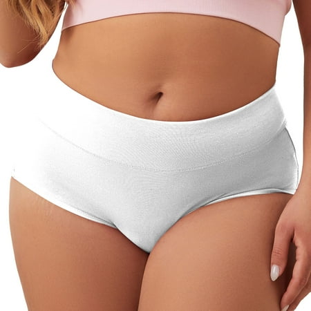 Xiaoxatg Women s Panties Women Solid Sexy Seamless Panties Plus Size Mid High Waist Hollow Breathable Briefs Bikini Panties