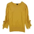 thumbnail image 1 of Alfani Womens Bow Sleeve Pullover Sweater, Yellow, Plus Size, X-Large, 1 of 1