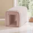 thumbnail image 3 of Howcool Corduroy Ottomans Bench with Cat Hideaway, 33"L Plush Upholstered Bench Ideal for Blanket Storage for Living Room & Bedroom, 3 of 9