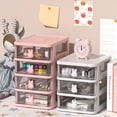 thumbnail image 1 of Caja de almacenamiento de Escritorio Bling Bling de plástico transparente de varios niveles con asa de conejito 5 nivel, 1 of 3