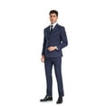 thumbnail image 6 of ETHAN Mens 3 Piece Suit Classic Fit Dark Blue Piaid Set for Young Men Homecoming Party Dress XXL, 6 of 8