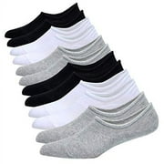 Jormatt 6 Pairs Men No Show Low Cut Socks Non-Slip Women Athletic Sneaker Socks Comfort 100% Cotton Casual Invisible Socks, men shoe size 10-13