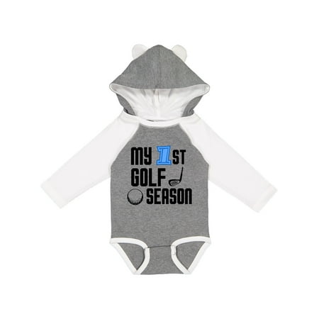 

Inktastic my 1st golf season Gift Baby Boy Long Sleeve Bodysuit