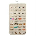 thumbnail image 1 of Hanging Jewelry Organizer With 80 Pockets Dual Sizes Non Woven Holder Accessory Display with Hanger Metal, 1 of 5