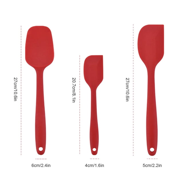 Juego de espátulas de silicona de grado alimenticio, espátula antiadherente resistente al calor, utensilios de cocina para cocinar y hornear, 3 uds.