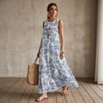 thumbnail image 3 of Xixirimido Deer Cowboy Toile de Jouy Print Women Maxi Dresses Casual Summer Dresses Tank Long Flowy Sleeveless Sundresses with Pockets Beach Vacation Outfits, Large, 3 of 7