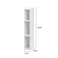 thumbnail image 3 of IRIS USA Small Shelving Unit with Adjustable Wood Shelf for Small Spaces, 3 Shelf, 6 inch Stackable Shelves, White Bookcase, 3 of 3