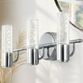 thumbnail image 3 of JONATHAN Y Bolha 18" 3-Light Minimalist Modern Bubble Acrylic/Iron Integrated LED Vanity Light, Chrome, 3 of 8