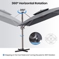 thumbnail image 4 of Crestlive Products 9 ft x 11 ft Rectangle Outdoor Patio Umbrella Cantilever, 360° Rotation, Outdoor Large Offset Umbrella for Patio, Pool, Deck, Dark Gray, 4 of 7