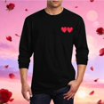 thumbnail image 2 of LJEFF Men's Valentine's Day Long-Sleeve Shirt, Casual Oversize Crew Neck Heart Print Black, 2 of 5