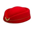thumbnail image 1 of facefd Cloth Stewardess Berets Portable Replacement Reusable Washable Solid Color Stylish Performing Decorative Hat Cap Clothing Red, 1 of 9