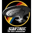 thumbnail image 2 of Men's Star Trek: The Next Generation Rainbow USS Enterprise Circle Galaxy Stars Graphic Tee Black Small, 2 of 5