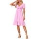 thumbnail image 2 of Vestido Casual INSPIRE CHIC para Mujeres con Escote Corazón y Nudo en la Cintura en Gingham Rosa M, 2 of 6