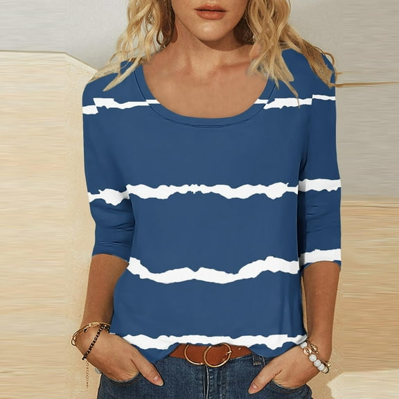 Womens 3/4 Sleeve Tops 2026 Summer Tshirts Shirts for Women 2026 Womens T Shirts Loose Fit with Pocket T Shirts for Women Graphic Teen