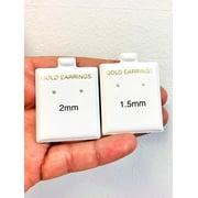 PRIMEJEWELRY269 10K Gold Stud Nose Ring Long Stem 10mm Womens Nose Ring 2mm 1.5mm Nose Piercing for Womens / Aretes para la Nariz Oro Solido Real / Push Back Nose Ring