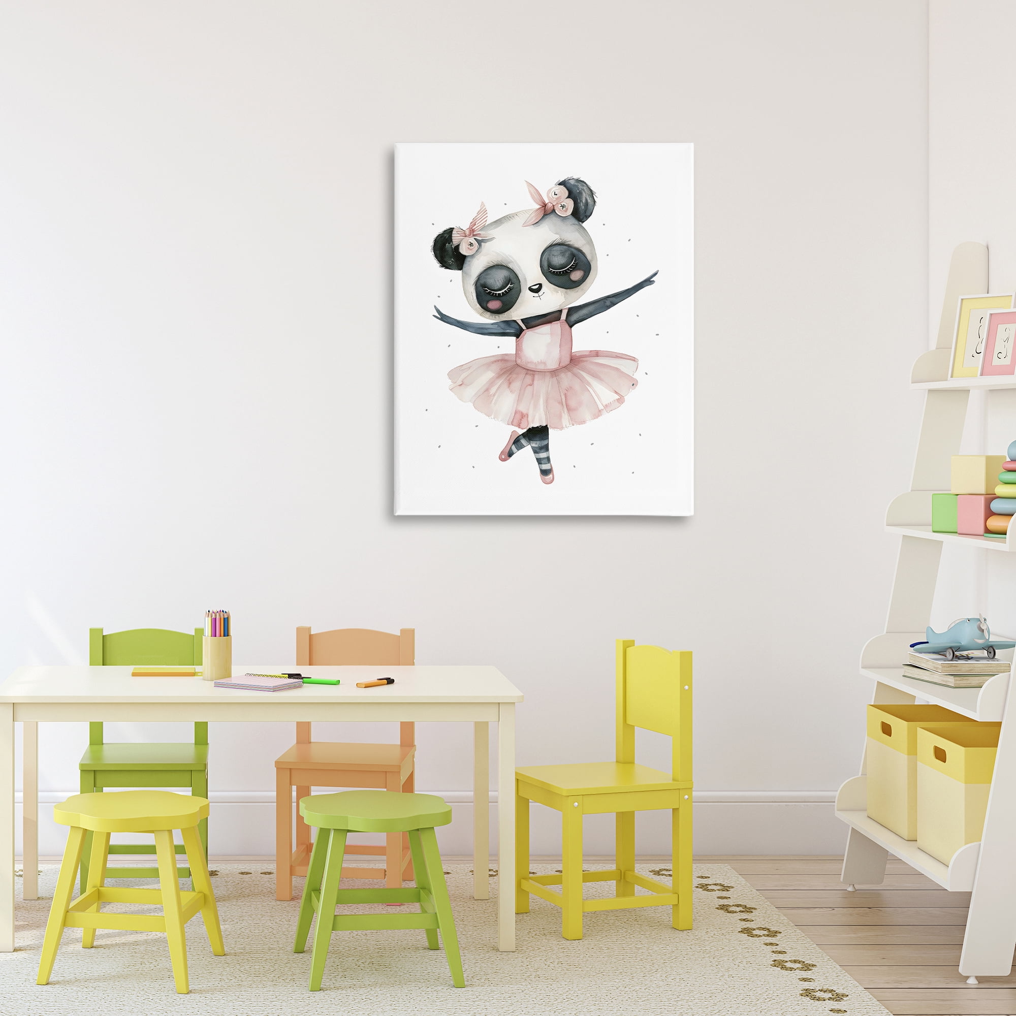 Stupell Industries Ballerina Panda in Pink Tutu Canvas Wall Art, design by LSR Design Studio